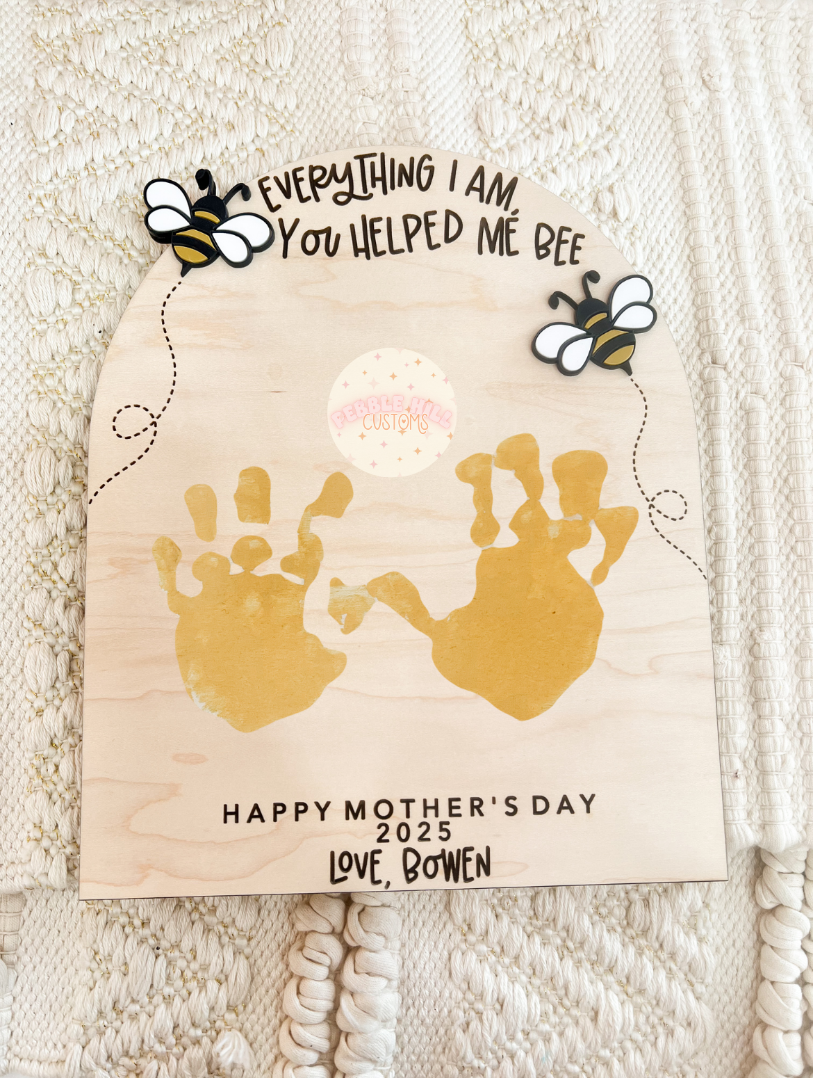 Bee Mother's Day Footprint Sign