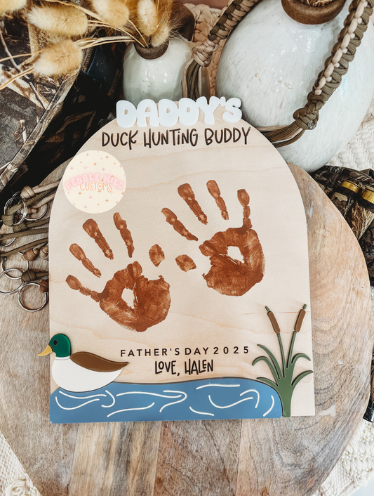 Duck Hunting Father's Day Handprint Sign