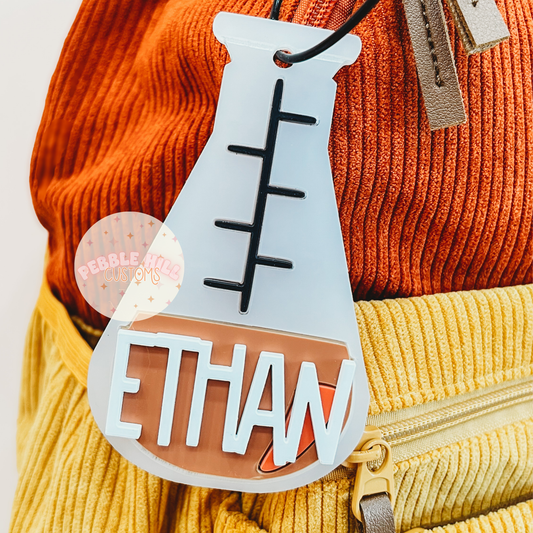 Science Beaker Backpack Tag