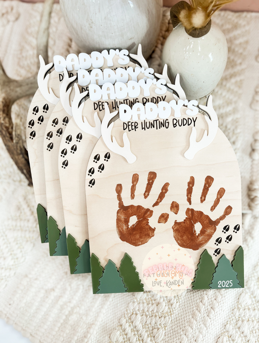 Deer Hunting Father's Day Handprint Sign