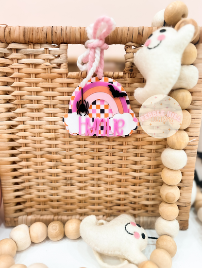 Checkered Rainbow Halloween Tag