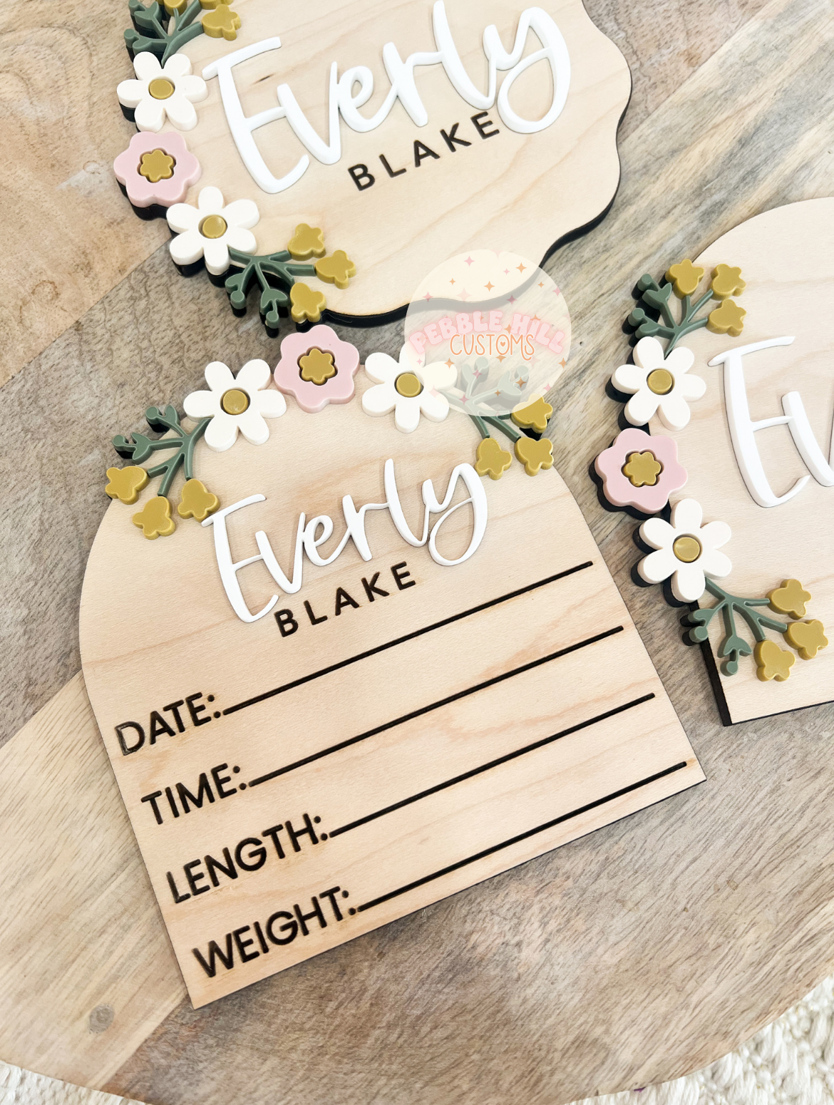 Floral Baby Name Annoucement