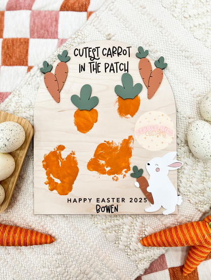 Carrot Easter Footprint Sign