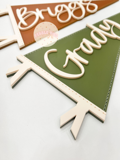 Pennant Flag Baby Name Sign