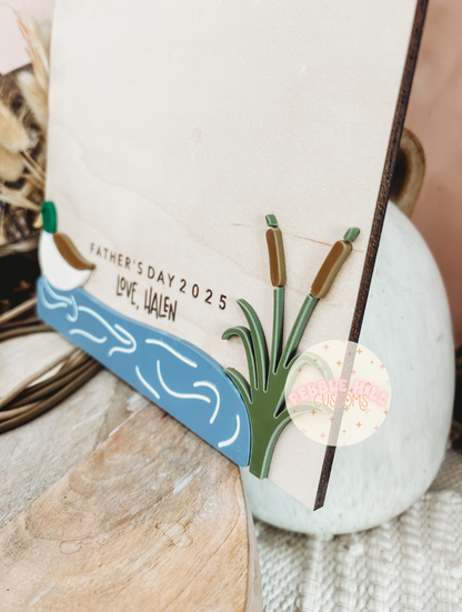 Duck Hunting Father's Day Handprint Sign