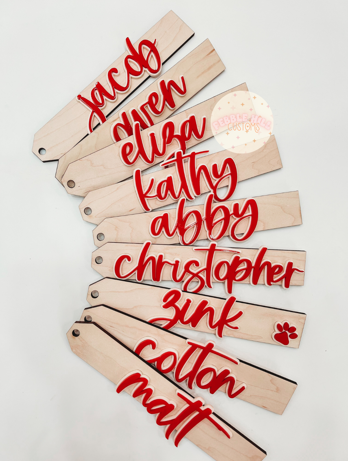 Double Acrylic Stocking Tags