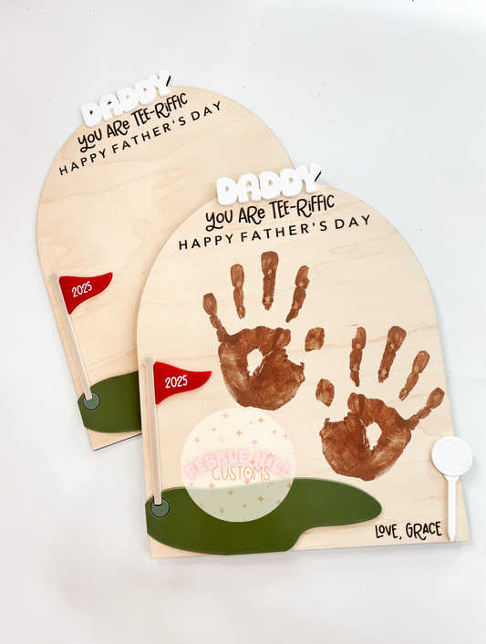 Golf Father's Day Handprint Sign