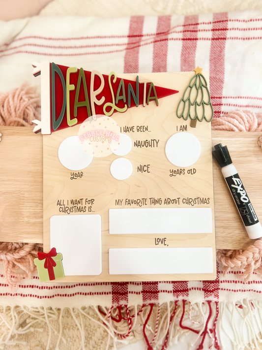 Dear Santa Dry Erase Message Board