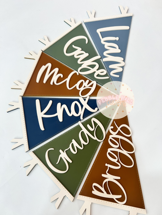 Pennant Flag Baby Name Sign