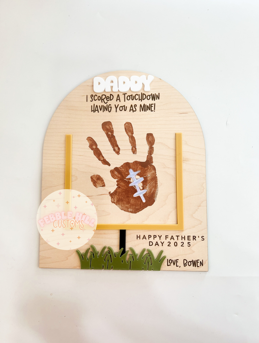 Football Father's Day Handprint Sign