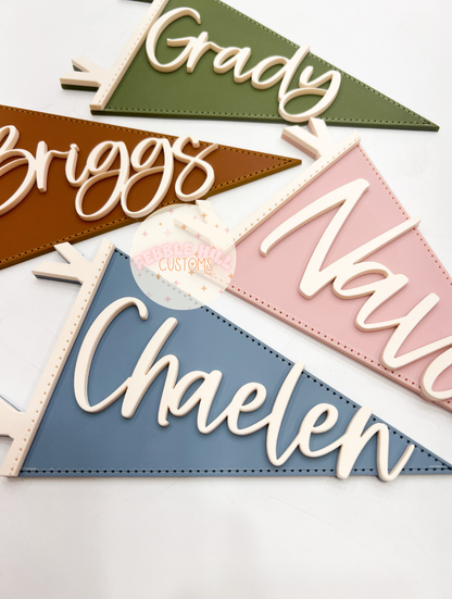 Pennant Flag Baby Name Sign