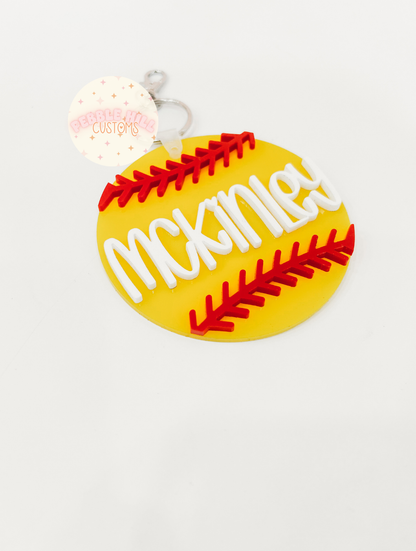 Softball Backpack Tag