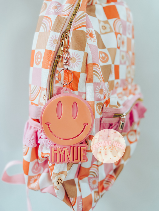 Smiley Backpack Tag