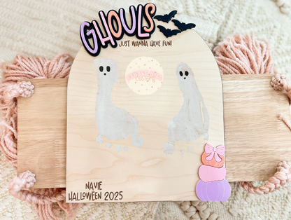 Ghouls Just Wanna Have Fun Halloween Handprint Sign