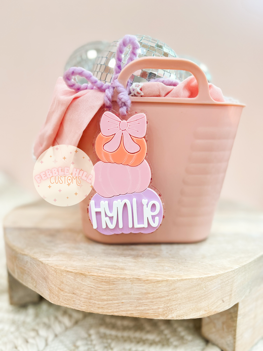 Pinkoween Stacked Pumpkin Tag