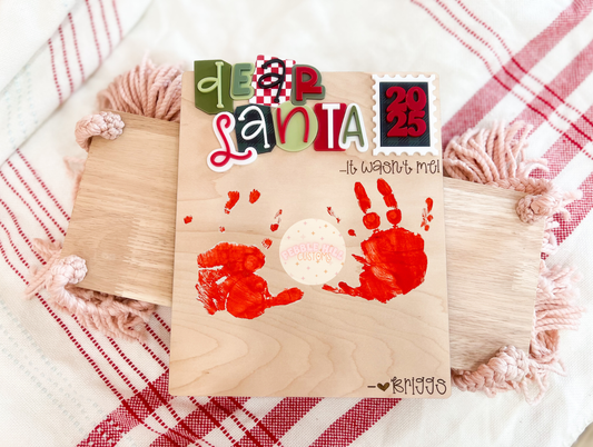 Dear Santa Handprint Sign