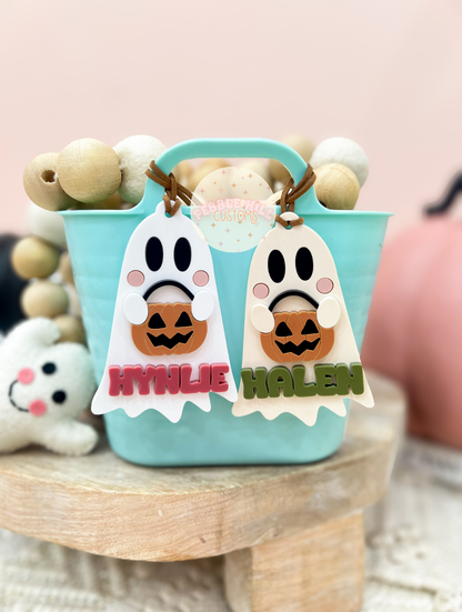 Ghost Candy Bucket Boo Basket Tag