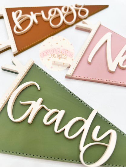 Pennant Flag Baby Name Sign