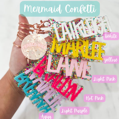 Mermaid Glitter Backpack Tag