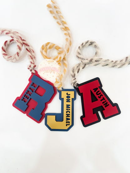 Varsity Letter Basket Tag