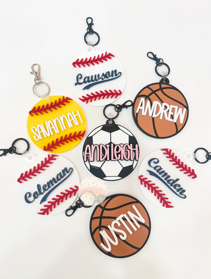 Softball Backpack Tag