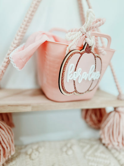 Pink Pumpkin Halloween Tag