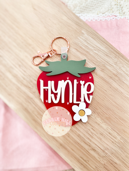 Strawberry Backpack tag