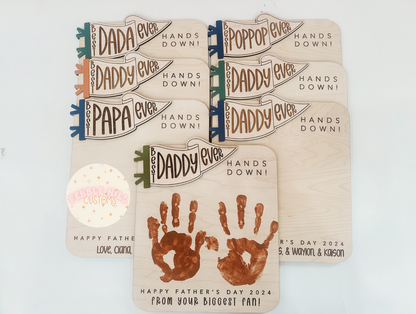 Pennant Father's Day Handprint Sign