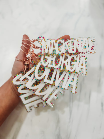 Mermaid Glitter Backpack Tag