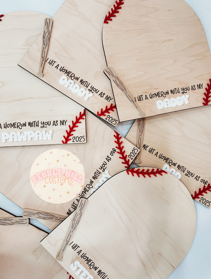 Baseball Father's Day Handprint Sign