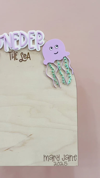 ONEder The Sea First Birthday Handprint Sign