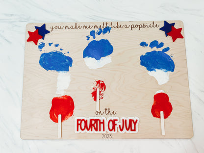 Fourth of July Footprint Sign