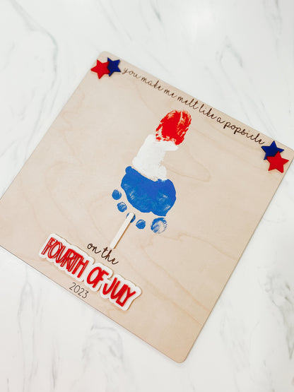 Fourth of July Footprint Sign