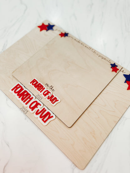 Fourth of July Footprint Sign